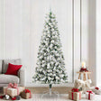 Vidaxl kunstmatige inklapbare kerstboom 300 led's groen en wit 240 cm