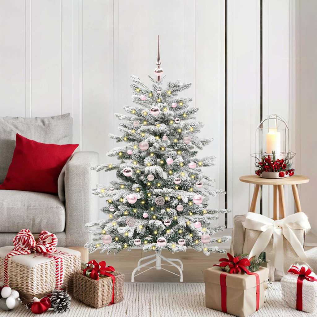 Vidaxl kunstmatige inklapbare kerstboom wit 120 cm pe en pvc