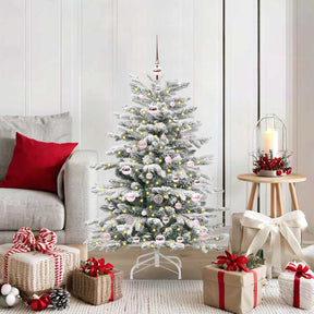 Vidaxl kunstmatige inklapbare kerstboom wit 120 cm pe en pvc