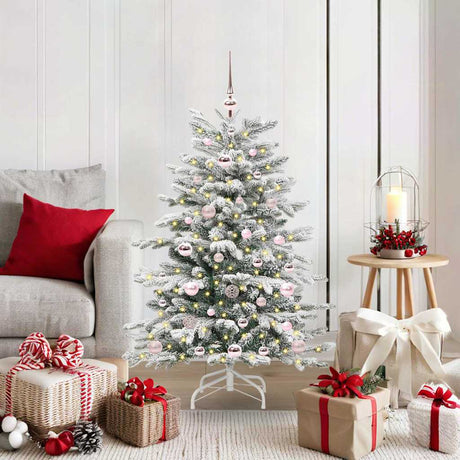 Vidaxl kunstmatige inklapbare kerstboom wit 120 cm pe en pvc