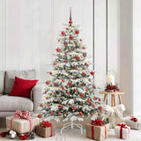 Vidaxl kunstmatige inklapbare kerstboom wit 180 cm pe en pvc