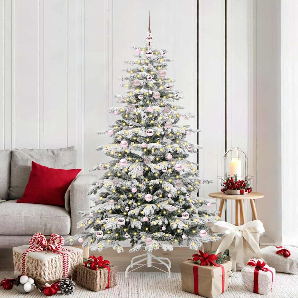 Vidaxl kunstmatige inklapbare kerstboom wit 180 cm pe en pvc