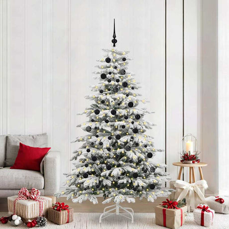 Vidaxl kunstmatige inklapbare kerstboom wit 210 cm pe en pvc