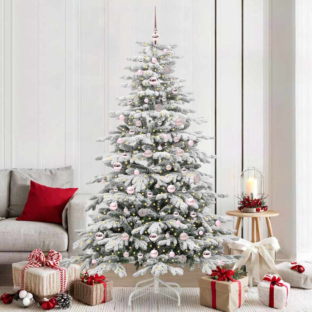 Vidaxl kunstmatige inklapbare kerstboom wit 210 cm pe en pvc
