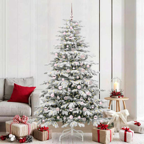 Vidaxl kunstmatige inklapbare kerstboom wit 210 cm pe en pvc