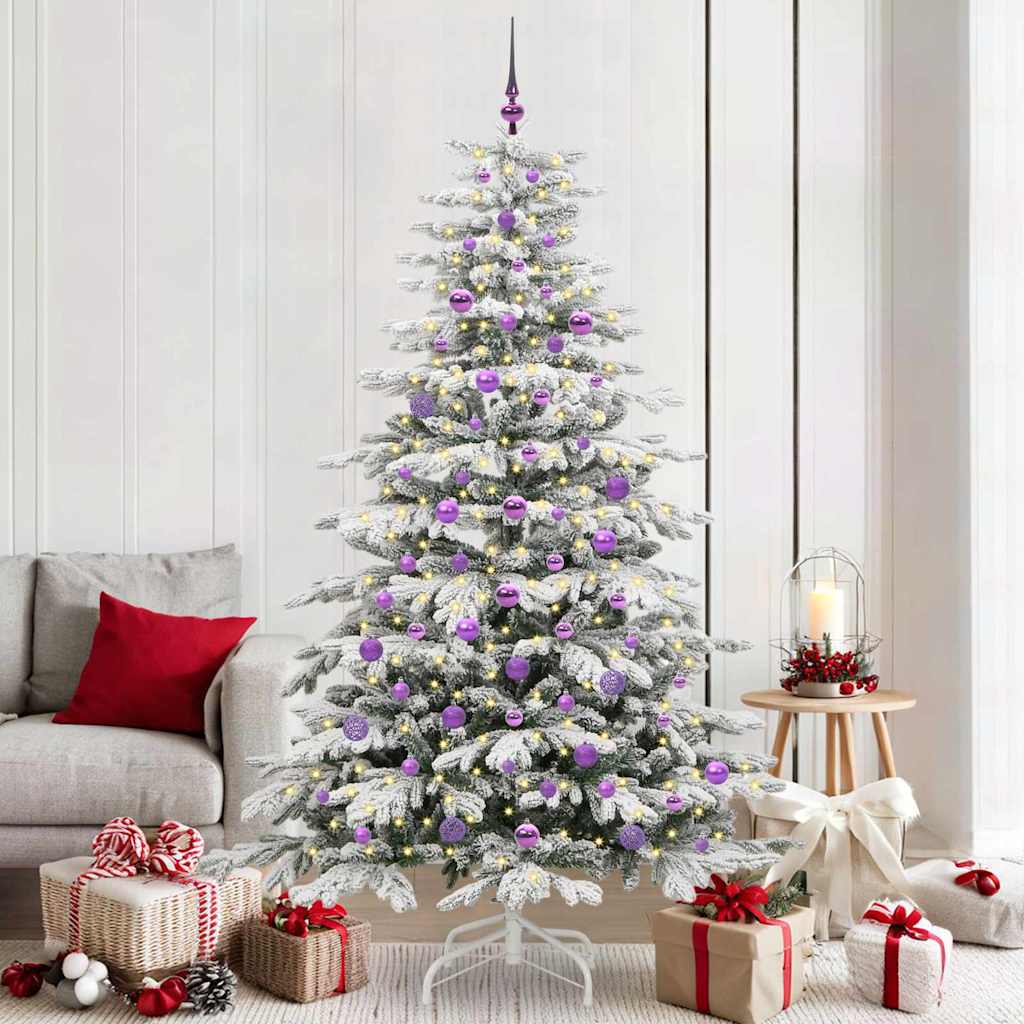 Vidaxl kunstmatige inklapbare kerstboom wit 210 cm pe en pvc