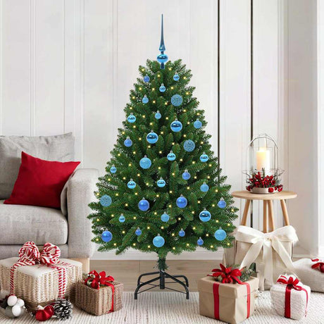 Vidaxl kunstkerstboom 150 cm 150 led's warmwit pvc en staal groen