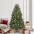 Vidaxl kunstkerstboom 210 cm 300 led's warmwit pvc en staal groen