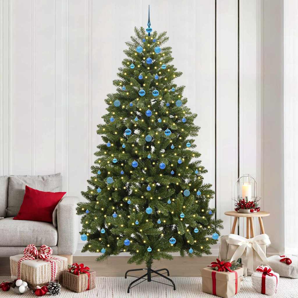 Vidaxl kunstkerstboom met 300 led groen 240 cm pvc en metaal