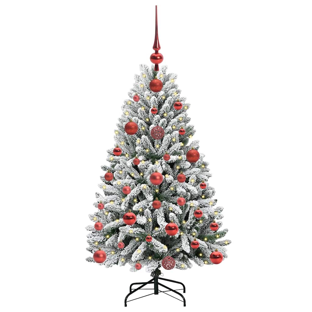 Vidaxl kunstkerstboom met 150 led groen en wit 120 cm pvc en metaal
