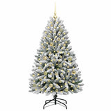 Vidaxl kunstkerstboom met 150 led groen en wit 150 cm pvc en metaal