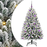Vidaxl kunstkerstboom met 150 led groen en wit 150 cm pvc en metaal