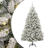 Vidaxl kunstkerstboom met 300 led groen en wit 210 cm pvc en metaal