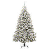 Vidaxl kunstkerstboom met 300 led groen en wit 210 cm pvc en metaal