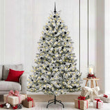Vidaxl kunstkerstboom met 300 led groen en wit 240 cm pvc en metaal
