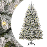 Vidaxl kunstkerstboom met 300 led groen en wit 240 cm pvc en metaal