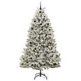 Vidaxl kunstkerstboom met 300 led groen en wit 240 cm pvc en metaal