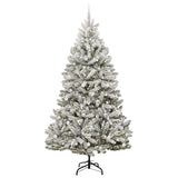 Vidaxl kunstkerstboom met 300 led groen en wit 240 cm pvc en metaal