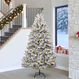 Vidaxl kunstkerstboom met 300 led groen en wit 240 cm pvc en metaal