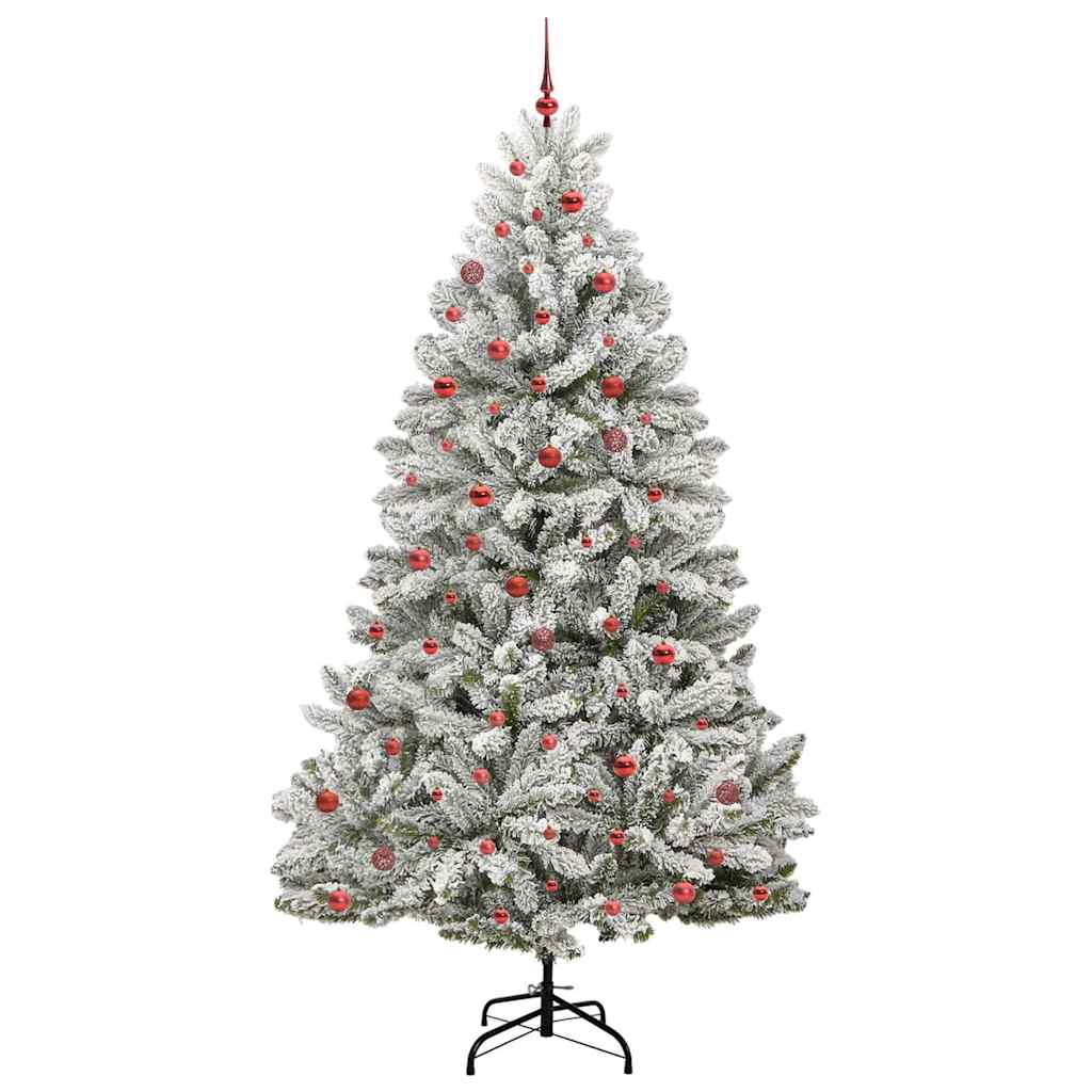 Vidaxl kunstkerstboom met 300 led groen en wit 270 cm pvc en metaal