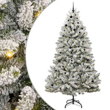Vidaxl kunstkerstboom met 300 led groen en wit 270 cm pvc en metaal