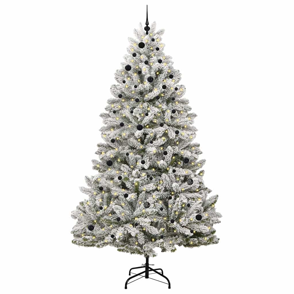 Vidaxl kunstkerstboom met 300 led groen en wit 270 cm pvc en metaal