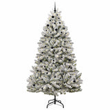 Vidaxl kunstkerstboom met 300 led groen en wit 270 cm pvc en metaal