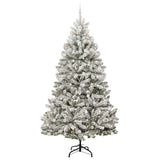 Vidaxl kunstkerstboom met 300 led groen en wit 270 cm pvc en metaal