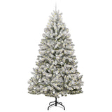 Vidaxl kunstkerstboom met 300 led groen en wit 270 cm pvc en metaal