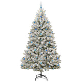 Vidaxl kunstkerstboom met 300 led groen en wit 270 cm pvc en metaal