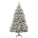 Vidaxl kunstkerstboom met 300 led groen en wit 300 cm pvc en metaal