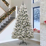 Vidaxl kunstkerstboom met 300 led groen en wit 300 cm pvc en metaal