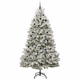 Vidaxl kunstkerstboom met 300 led groen en wit 300 cm pvc en metaal