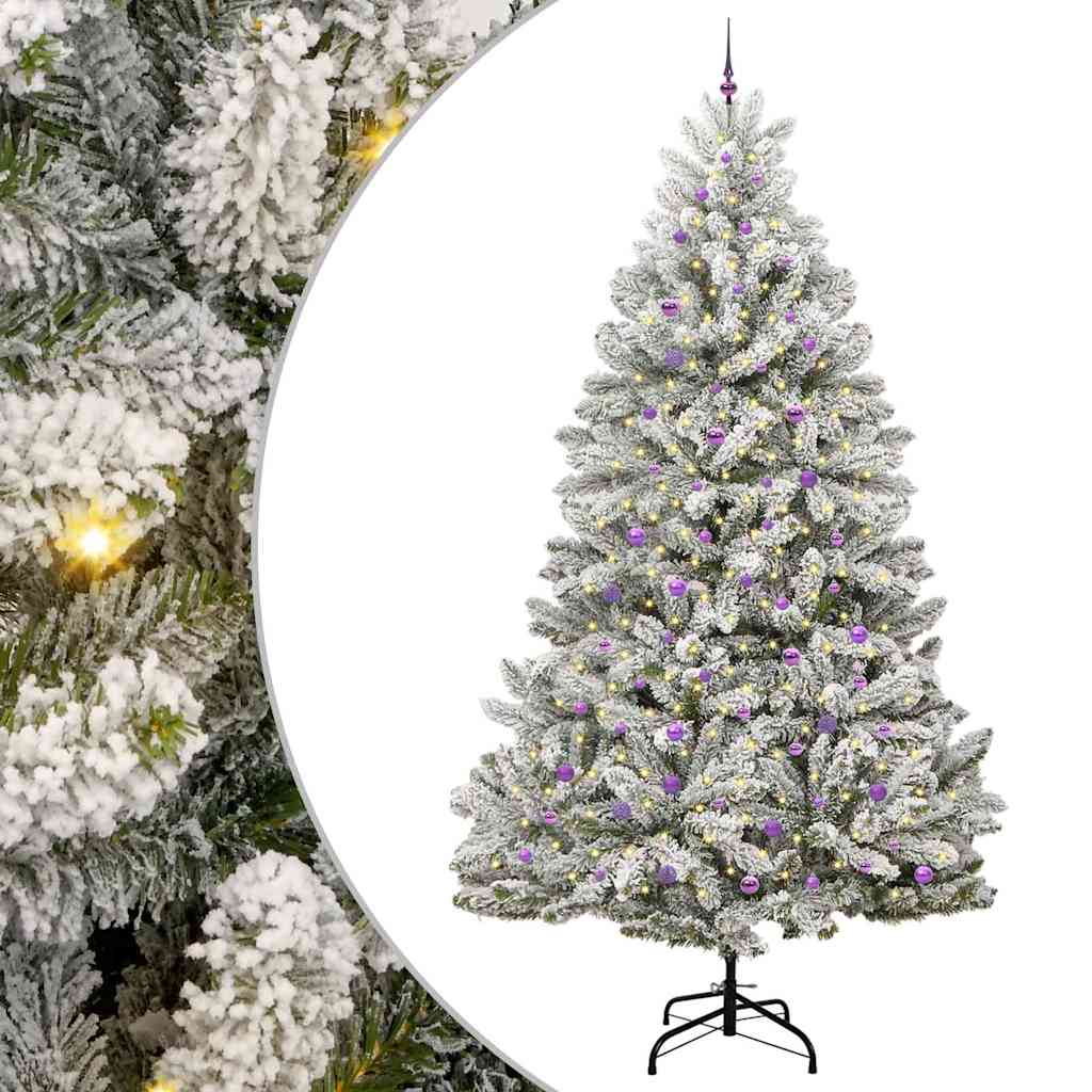 Vidaxl kunstkerstboom met 300 led groen en wit 300 cm pvc en metaal