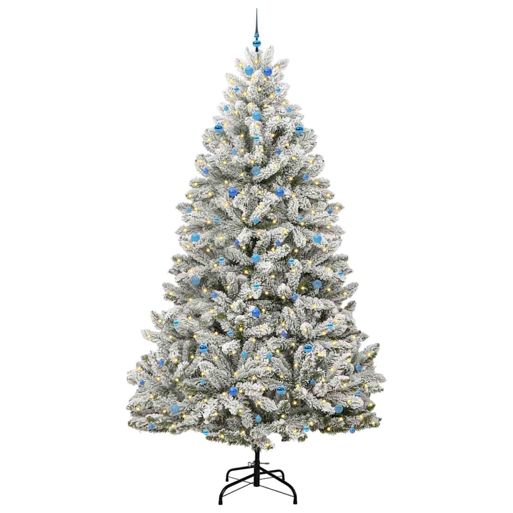 Vidaxl kunstkerstboom met 300 led groen en wit 300 cm pvc en metaal