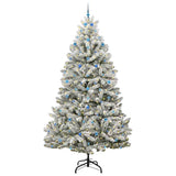 Vidaxl kunstkerstboom met 300 led groen en wit 300 cm pvc en metaal