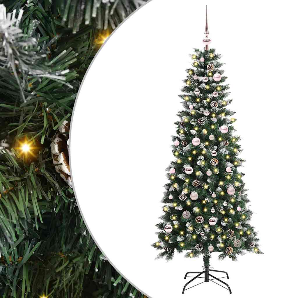 Vidaxl kunstkerstboom met 150 led groen 150 cm pvc en plastic en staal