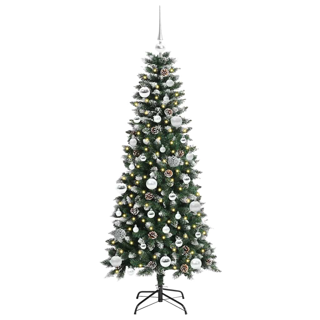 Vidaxl kunstkerstboom met 150 led groen 150 cm pvc en plastic en staal