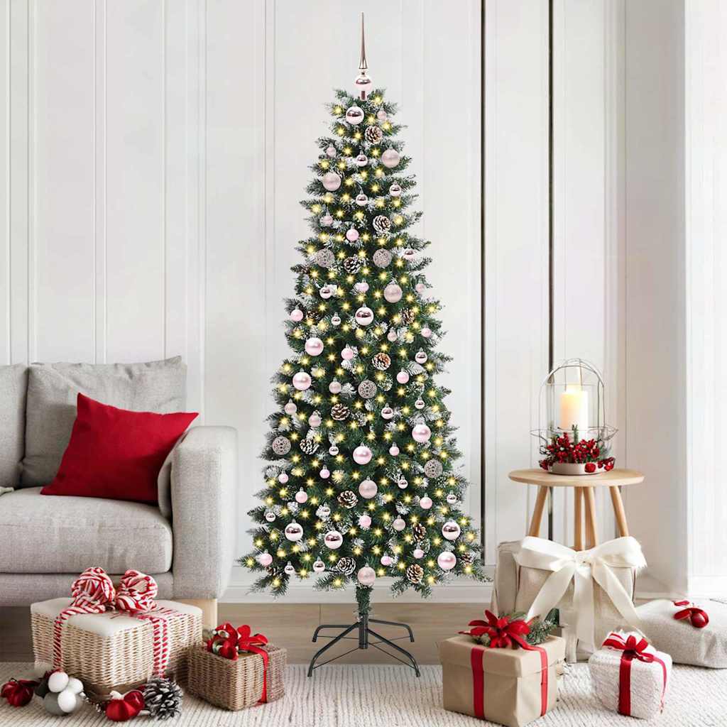Vidaxl kunstkerstboom met 300 led groen 180 cm pvc en plastic en staal