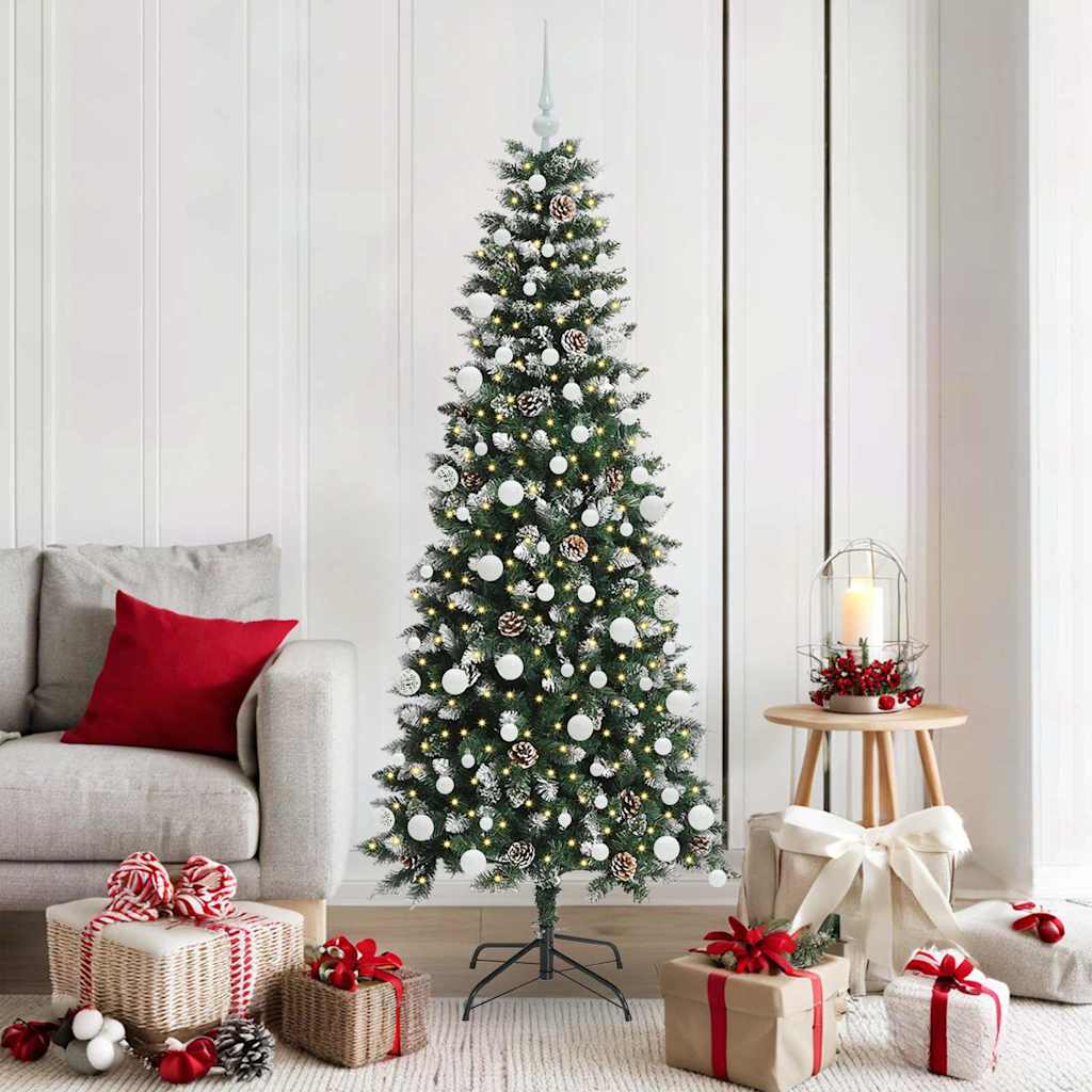 Vidaxl kunstkerstboom met 300 led groen 180 cm pvc en plastic en staal