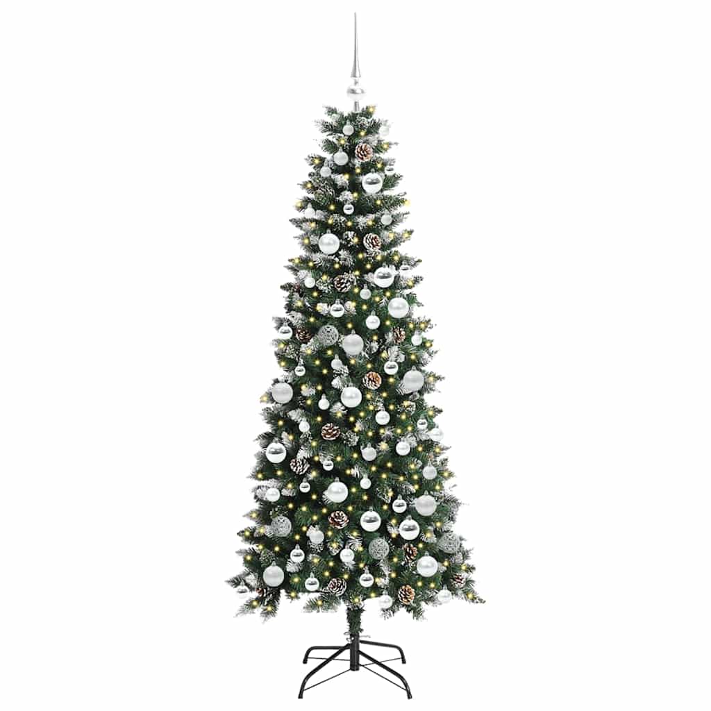 Vidaxl kunstkerstboom met 300 led groen 180 cm pvc en plastic en staal