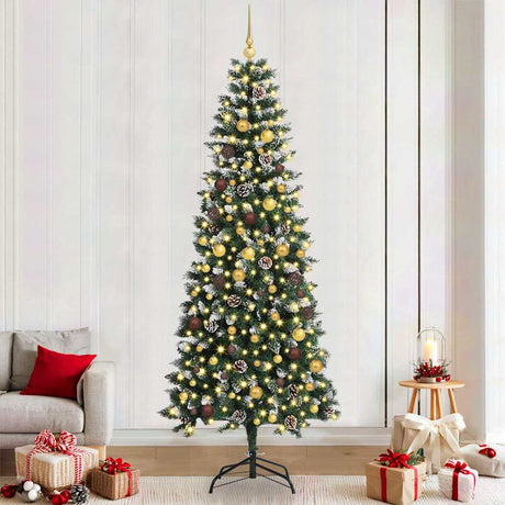 Vidaxl kunstkerstboom groen 240 cm pvc en plastic en staal