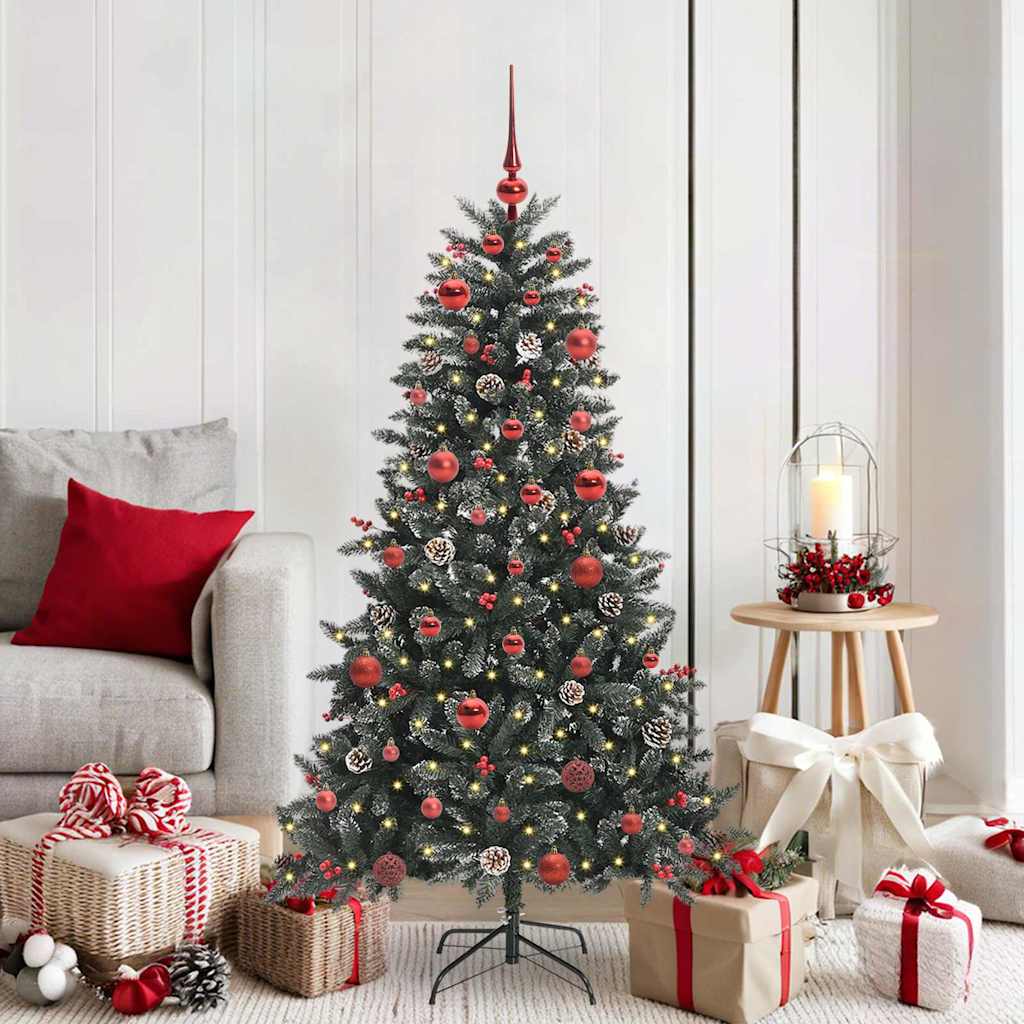 Vidaxl kunstkerstboom met 150 led groen 150 cm pvc en plastic en staal