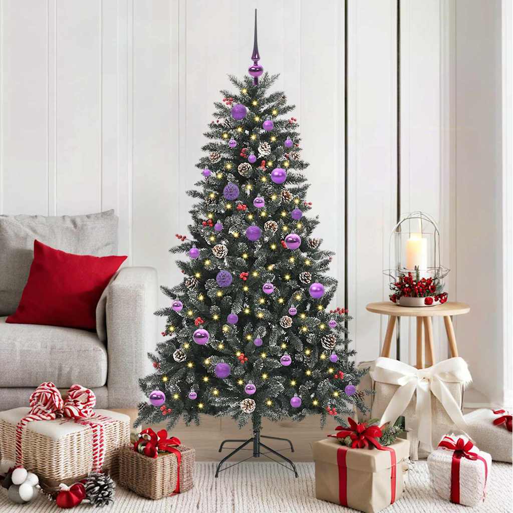 Vidaxl kunstkerstboom met 150 led groen 150 cm pvc en plastic en staal