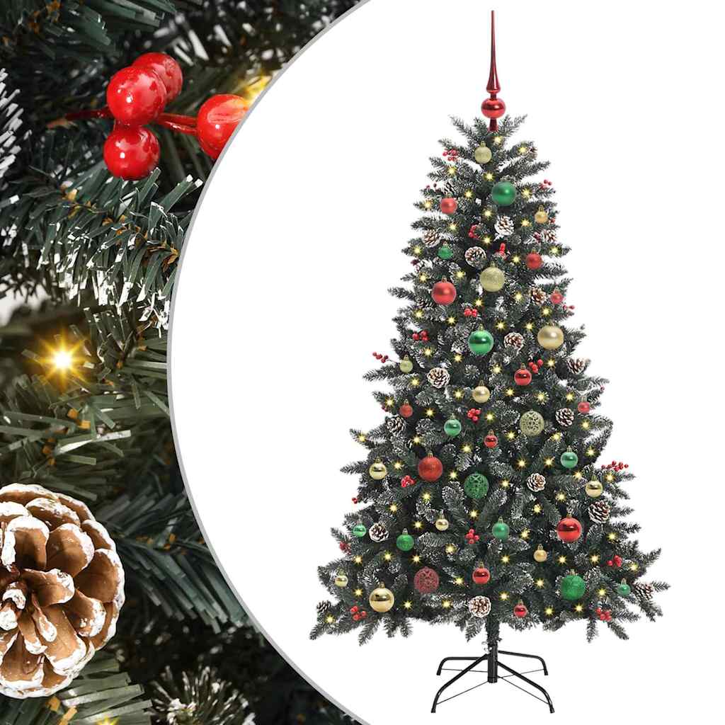 Vidaxl kunstkerstboom met 150 led groen 150 cm pvc en plastic en staal