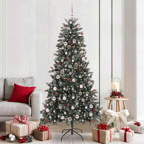Vidaxl kunstkerstboom met 300 led groen 210 cm pvc en plastic en staal