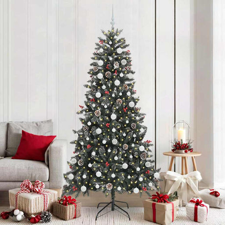 Vidaxl kunstkerstboom met 300 led groen 210 cm pvc en plastic en staal