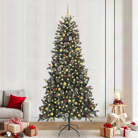 Vidaxl kunstkerstboom met 300 led groen 240 cm pvc en plastic en staal
