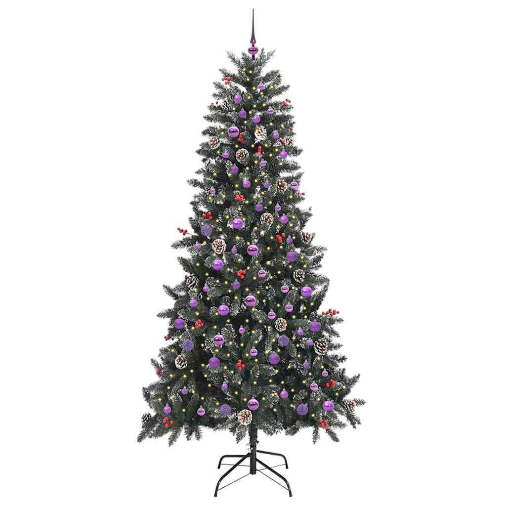 Vidaxl kunstkerstboom met 300 led groen 240 cm pvc en plastic en staal
