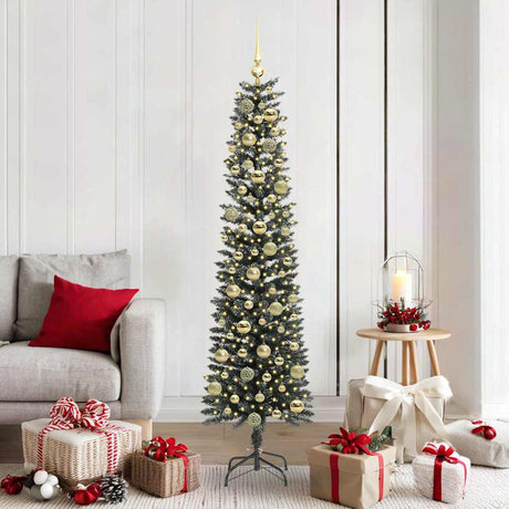 Vidaxl kunstkerstboom met 300 led groen 180 cm pvc en plastic en staal